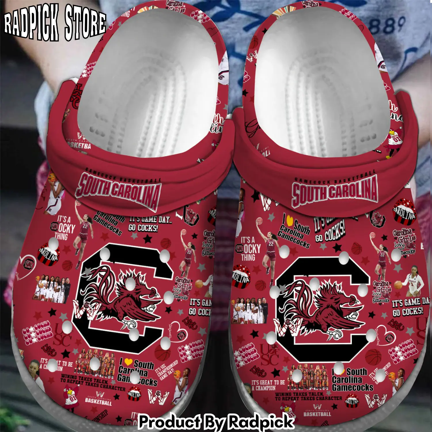 Radpick premium south carolina gamecocks ncaa sport clogs crocband clogs shoes for men women and kids rp6522105
